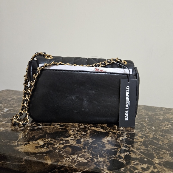 KARL LAGERFELD PARIS, AGYNESS shoulder bag with Charm -Black - Picture 5 of 6